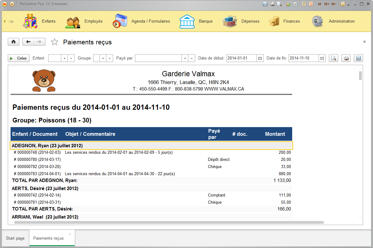 MaGarderie Plus - logiciel pour les garderies, les CPE et les bureaux coordonnateurs