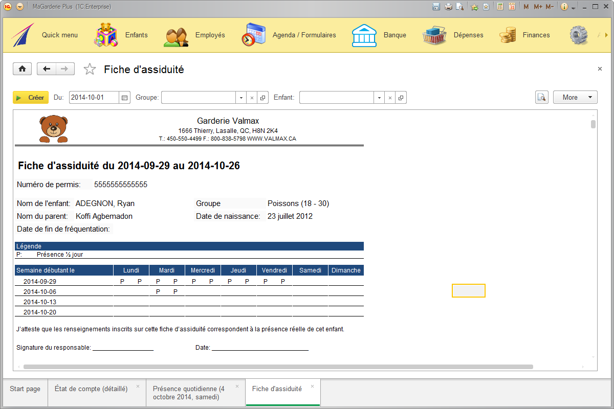 MaGarderie Plus - logiciel pour les garderies, les CPE et les bureaux coordonnateurs